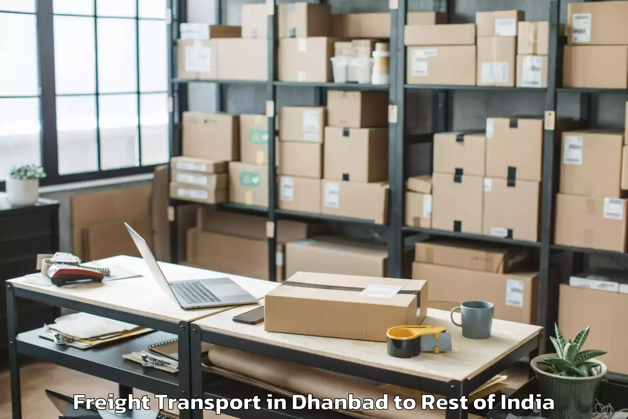 Easy Dhanbad to Sumbal Freight Transport Booking